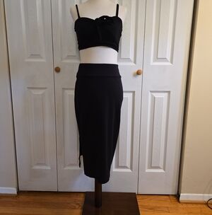 Nine West Black Midi Pencil Skirt